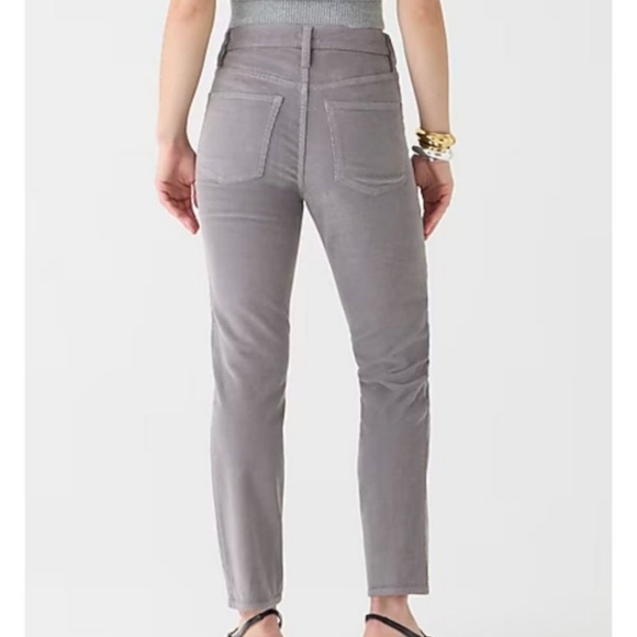J. Crew Women's Stretch Corduroy Vintage Slim Straight Pants High Rise NWT Grey - Picture 4 of 16